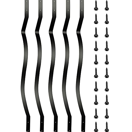 VEVOR 61 Pack Metal Spindles, 32.25″x1″ Deck Balusters, 32.25″, Black