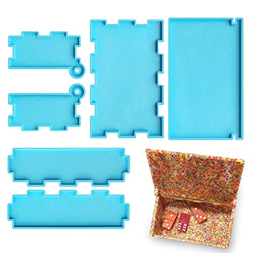 Large Dominoes Storage Box Resin Mold,Domino Box Silicone Mold Set for Resin Casting,Jewelry Storage Case Holder Mold for DIY Epoxy Crafts Making,Dominoes Jewelry Box Mold for Home Decor