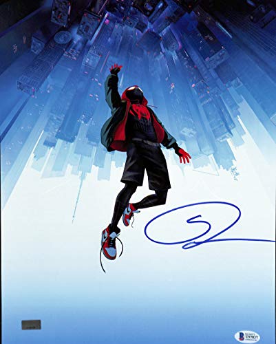 Shameik Moore Signed 11×14 Miles Morales Into the Spider-Verse Dive Photo BAS