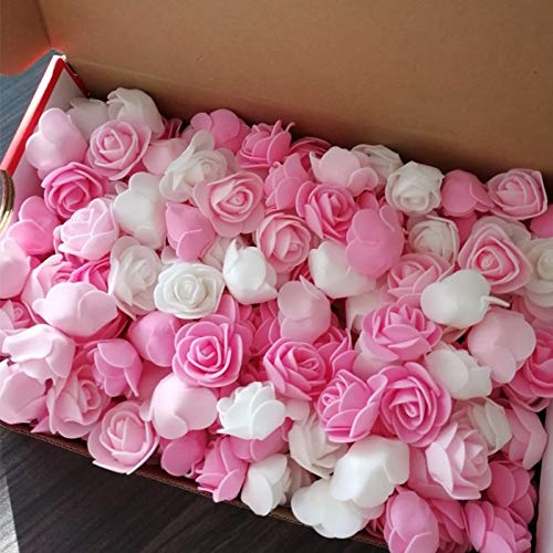 Kubert 240Pcs 3cm Foam Mini Roses Artificial Flowers for Wedding Decoration Party DIY Handmade Teddy Bear Crafts Home Garden Supplies Birthday Valentine’s Day Decoration Decorative Crafts, 3 Colors