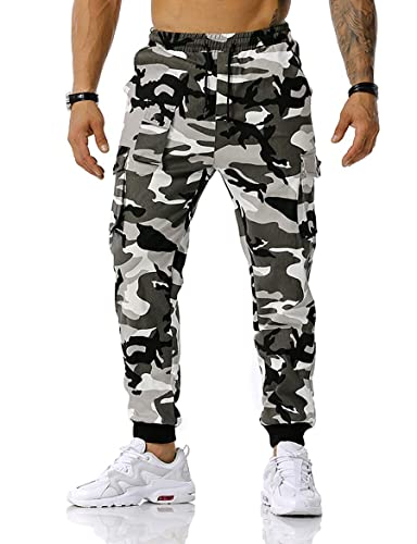 Esobo Men’s Military Training Athletic Camouflage Pants Multi-Color Cotton Hiking Tactical Pant