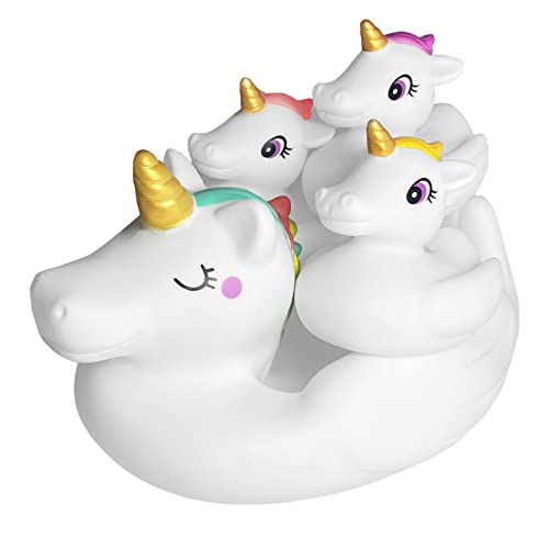 Baby Bath Toys,Cute Unicorn Bath Toys for Toddlers 1-3,Squirt Bathtub Toys for Boys Girls,Rubber Floating Shower Toys Gifts 4pcs Set