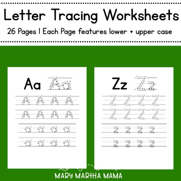 Letter Tracing with Arrows Sheets (Handwriting Practice)