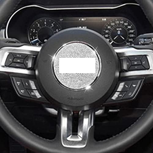 Senauto Bling Steering Wheel Cover Trim Decorative Diamond Sticker Fit for Ford Mustang 2016 2017 2018 2019 2020 2021
