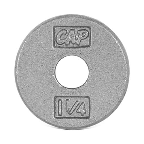 CAP Barbell Cast Iron Standard 1-Inch Weight Plates, Gray