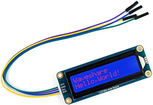 LCD1602 RGB Display Module 16×2 Characters 16 Millions RGB Backlight Colors 3.3V/5V I2C Bus AiP31068 LCD Controller PCA9633 RGB Driver Compatible with Arduino Raspberry Pi/Pi Pico Jetson Nano