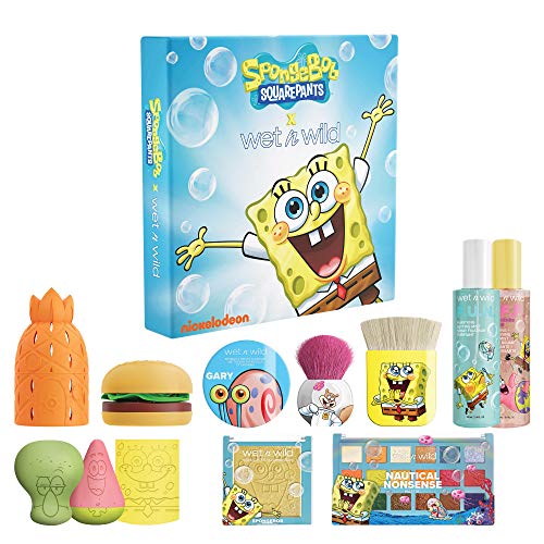 Wet n Wild SpongeBob Squarepants Makeup Collection Makeup Brushes Makeup Sponges Eyeshadow Palette Primer Spray 310014265, SpongeBob PR Box, 35.2 Ounce