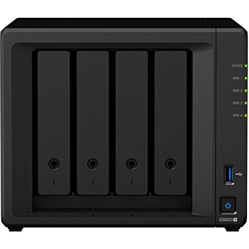 Synology DiskStation DS920+ NAS Server for Business with Celeron CPU, 8GB DDR4 Memory, 16TB HDD, Synology DSM Operating System