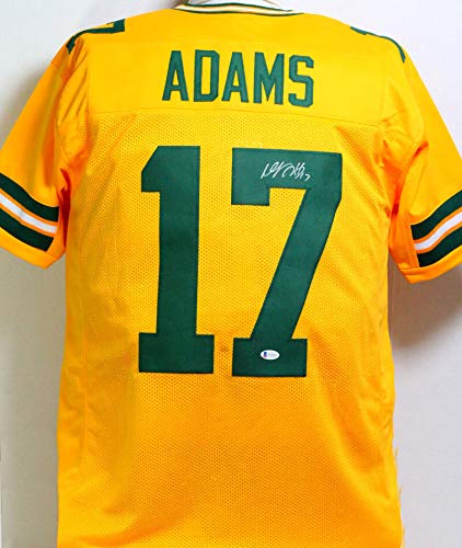 Davante Adams Autographed Yellow Pro Style Jersey – Beckett Witnessed 7