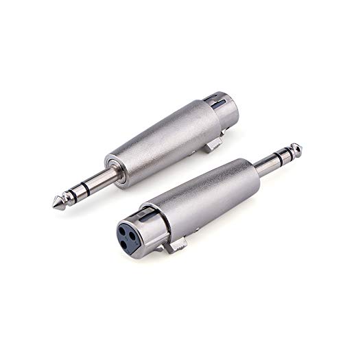 ALEKOR XLR Female to 1/4 Inch TRS Adapter – Female XLR to 1/4 Inch Stereo Male Balanced Audio Connector – 2 Pack