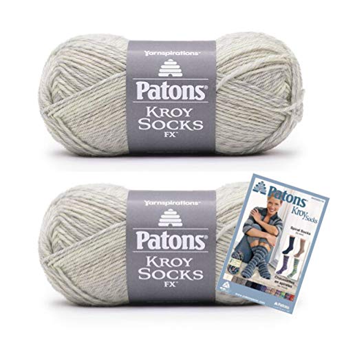Patons Kroy Socks FX Yarn, 2-Pack, Seashell Colors Plus Pattern