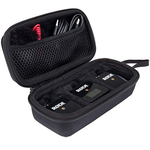 Aenllosi Hard Carrying Case Compatible with Rode Wireless GO II Dual Channel Compact Digital Wireless Microphone System (Black)