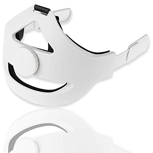 Head Strap Compatible with VR Headset Replacement for Elite Strap Adjustable Comfortable Strap with Head Cushion Reduce Pressure for Headset Reduce Head Pressure Comfortable Touch ( White)