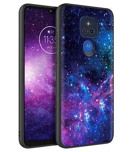 BENTOBEN Compatible with Moto G Play 2021 Case, Slim Fit Glow in The Dark Soft Flexible Bumper Protective Shockproof Anti Scratch Non-Slip Cute Cases Cover for Moto G Play 2021 Version, Nebula/Galaxy