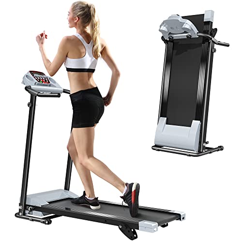 Sandinrayli Folding Electric Treadmill, Running Machine w/3 Manual Incline & 12 Preset Program, Home Workout Machine for Office Apartment Small Space