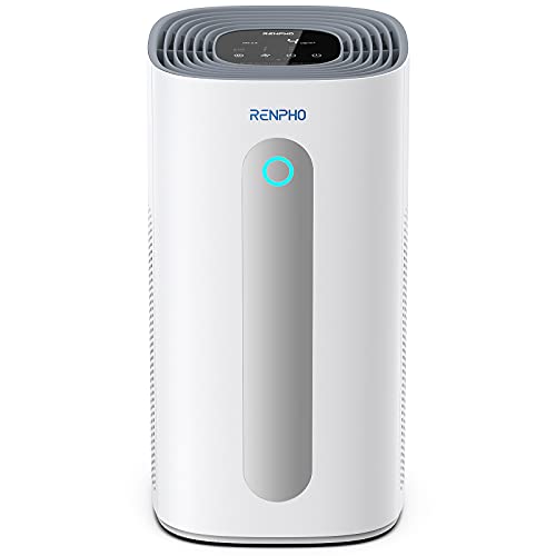 RENPHO Air Purifier for Large Room up to 1210 sq.ft, PM2.5 Air Quality Monitor with Auto Mode, Child Lock, True HEPA Filter Cleaner for Allergies Smoke Dust Pollen Pet Hair