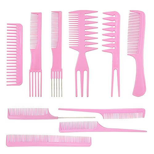 10 Pcs Hair Stylists Professional Styling Comb Set, Combs for Hair Stylist, Coarse Fine Toothed Pick Combs – Hair Styles for Women