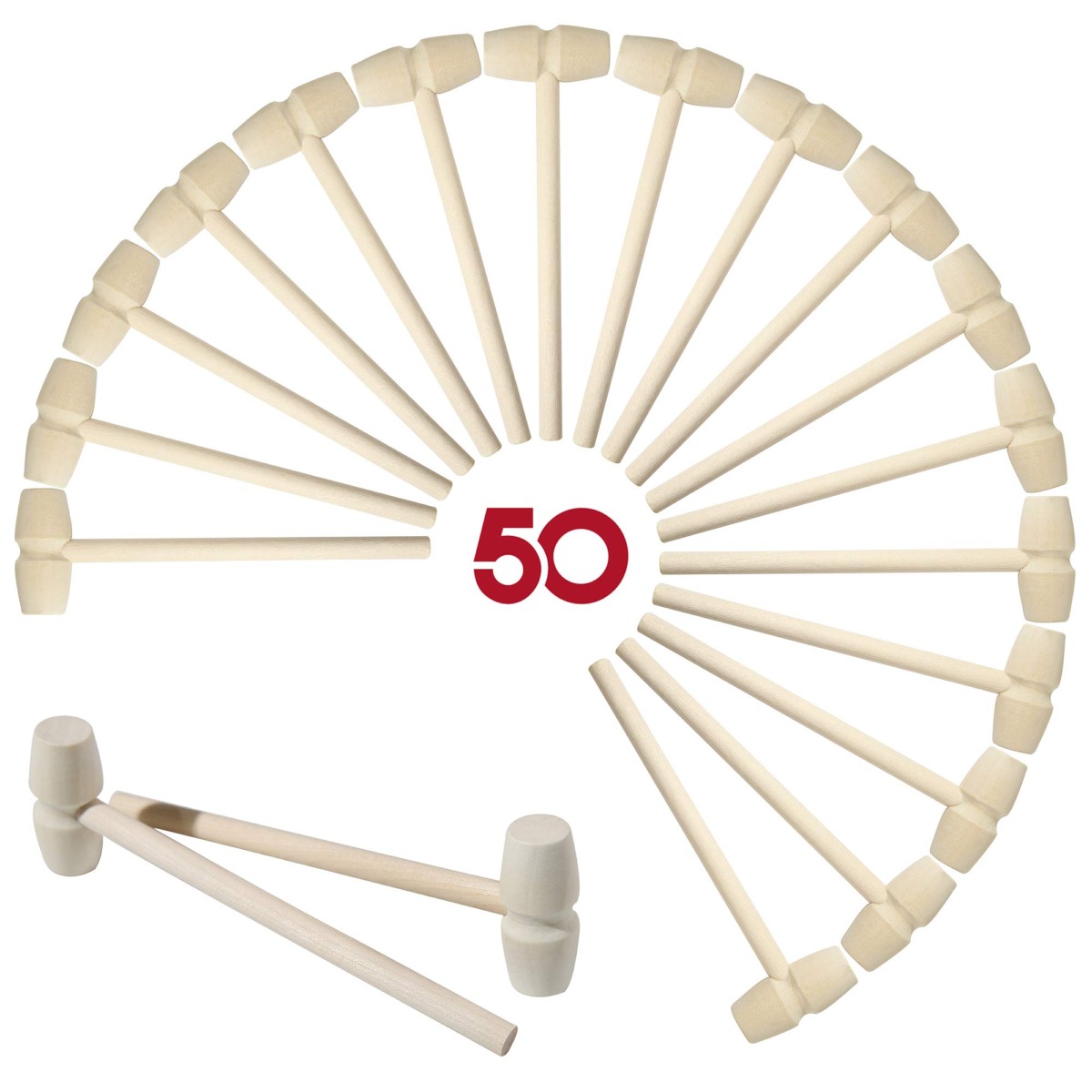 50 Pcs Mini Wooden Hammers for Chocolate, Small Wood Toy Mallets for Kids | The Storepaperoomates Retail Market - Fast Affordable Shopping