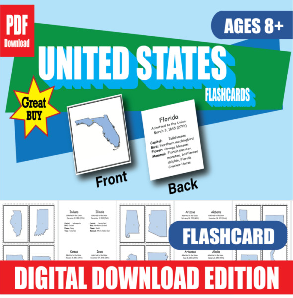 50 United States Capitals and more | Printable Flashcards