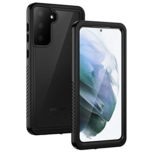 Lanhiem Samsung Galaxy S21+ Plus Case, IP68 Waterproof Dustproof Shockproof Case with Built-in Screen Protector, Full Body Heavy Duty Protective Cover for Galaxy S21 Plus 5G 6.7 Inch, Black