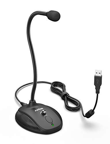 USB Computer Microphone, Fifine Plug &Play Desktop Condenser PC Laptop Mic,Mute Button with LED Indicator, Compatible with Windows/Mac, Ideal for YouTube,Zoom,Recording,Twitch Games(K054)