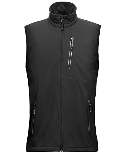 33,000ft Men’s Windproof Lightweight Golf Vest Outerwear with Pockets, Softshell Sleeveless Jacket for Running Hiking Sports
