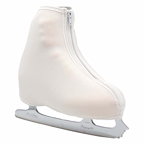 CRS Cross Thermal Skate Boot Covers – Insulated Neoprene Warm Skate Covers for Ice Skating, Figure Skates and Hockey. (White, Medium)