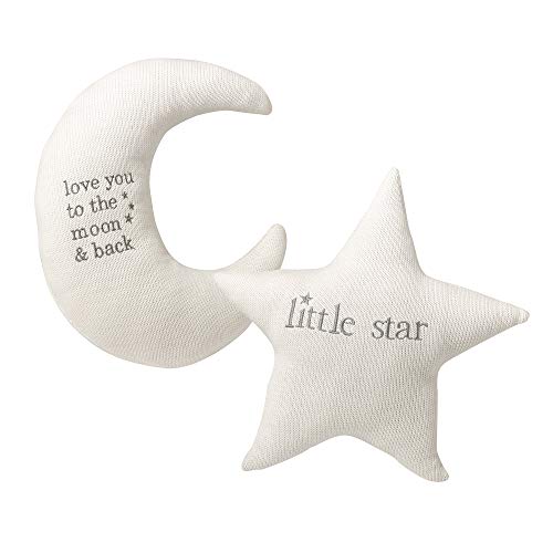 Lillian Rose White Star and Gray Moon Nursery Pillow Set