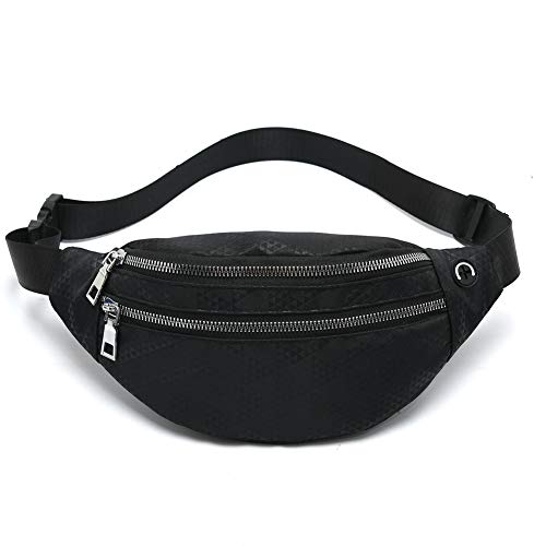MOCE Waist Bag Fanny Pack for Men & Women Fashion Water Resistant Hip Bum Bag with Adjustable Belt for Travel Hiking Running Outdoor Sports.(Black02)