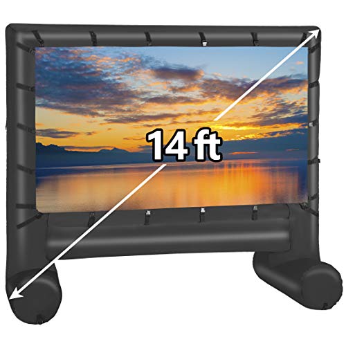 lafuria 14 Feet Inflatable Projector Movie Screen Theater Blow up Indoor Outdoor with Storage Bag and Inflation Fan for Front Rear Projection