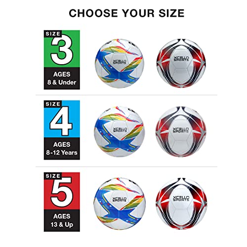 Xcello Sports Soccer Ball Size 4 Assorted Graphics with Pump (Pack of 2) | The Storepaperoomates Retail Market - Fast Affordable Shopping