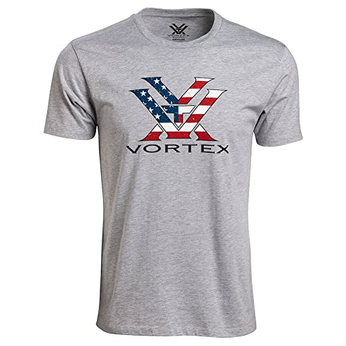Vortex Optics Stars and Stripes Short Sleeve Shirt – Grey Heather – Large