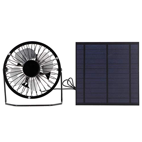 Asixxsix Solar Panel Cooling Fan, Solar Panel Powered Fan, 5W 6V Eco-Friendly for Dog Chicken House Greenhouse Durable