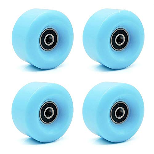 8 Pieces of PU Wheels with 82 A Hardness, Diameter 58 x 32 mm, wear-Resistant PU Wheels to Replace Double-Row Roller Skate Accessories, Four-Wheel Roller Skate Bearing Accessories (8PCS Light Blue)