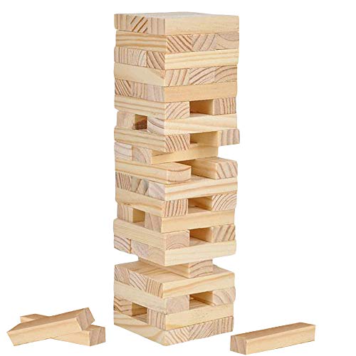 ArtCreativity Wooden Tower Game, Wood Tumbling Blocks Set with 54 Pieces, Fun Indoor Game Night Games for Kids, Adults and House Parties, Development Toys for Children, Great Gift Idea