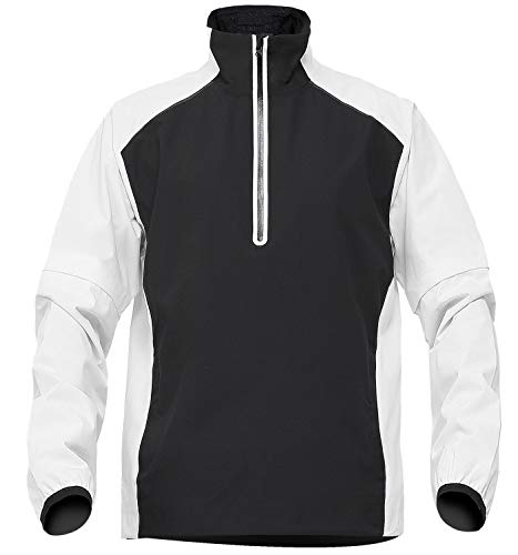 fit space Waterproof Golf Rain Jacket for Men 20K Performance Lightweight Rain Jackets for All Sports (White-half-zip, XX-Large)