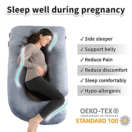 Wndy’s Dream Pregnancy Pillow J Shaped Full Body Pillow with Velvet Cover, 60 inches Maternity Pillow for Pregnant Women Back, Legs and Belly Support | The Storepaperoomates Retail Market - Fast Affordable Shopping
