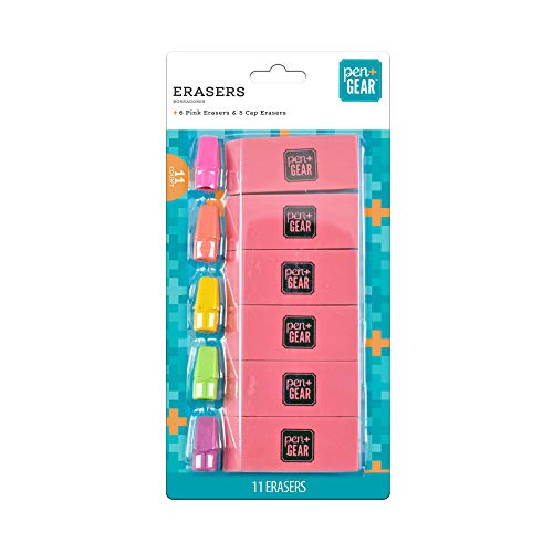 6 Pink Erasers + 5 Cap Erasers