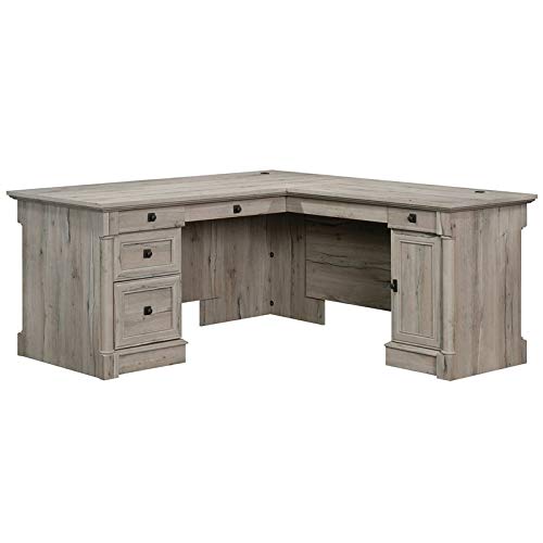 BOWERY HILL Contemporary Engineered Wood L-Shaped Computer Desk in Split Oak