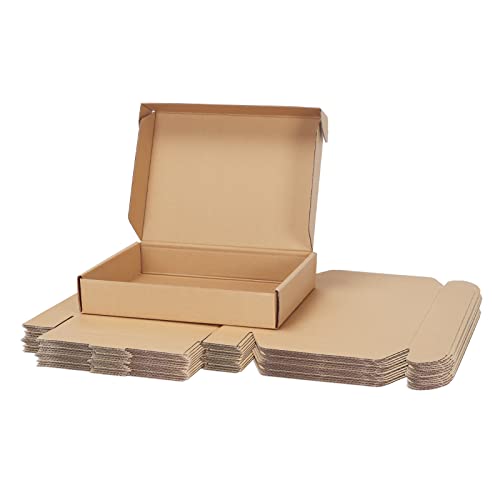 PHAREGE 12x9x3 inch Shipping Boxes 20 Pack, Brown Cardboard Shirt Gift Boxes with Lids for Wrapping Giving Women Men Presents, Corrugated Mailer Boxes for Packaging Mailing Small Business