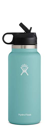 Hydro Flask Wide Mouth Straw Lid – Stainless Steel Reusable Water Bottle – Vacuum Insulated, Dishwasher Safe, BPA-Free, Non-Toxic