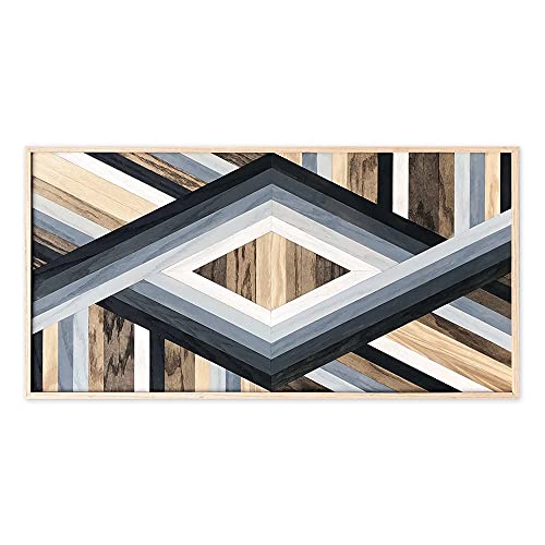 Birch & Buffalo Olympia Wall Art | Unique Hanging Wooden Art Decor | Handcrafted From Reclaimed Oak Wood | Boho Framed Artwork For Home & Office Walls | Ready to Hang, 18×36 inches