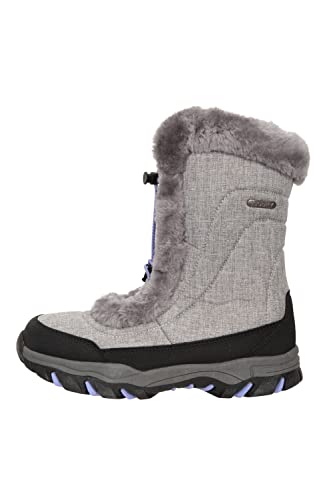 Mountain Warehouse Ohio Youth Snow Boots – Kids Warm Winter Shoes Dark Grey Kids Shoe Size 5 US