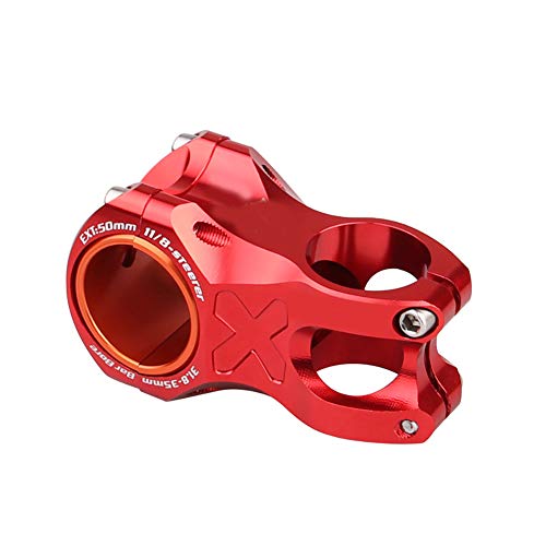 BARMI Aluminum Alloy Mountain Bicycle Compatible with MTB Bike Ultra-Light 31.8/35mm Handlebar Stem,Perfect Bike Accessories Red