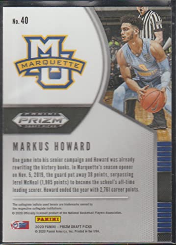 2020-21 Panini Prizm Draft Picks #40 Markus Howard RC Rookie Marquette Golden Eagles Basketball Trading Card | The Storepaperoomates Retail Market - Fast Affordable Shopping