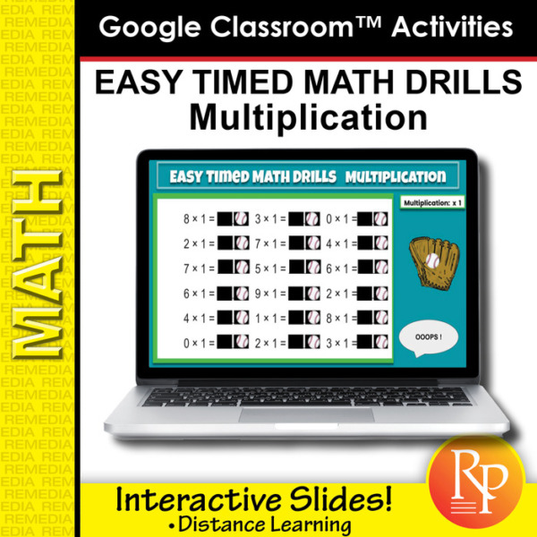 Google Classroom Activities: Easy Timed Math Drills Multiplication