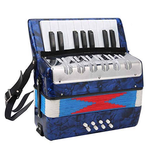 Kids Accordion, Professional Accordian Toy 17 Key 8 Bass Piano Accordion for Students, Beginner Accordion Mini Musical Instruments for Boys & Girls Music Lovers