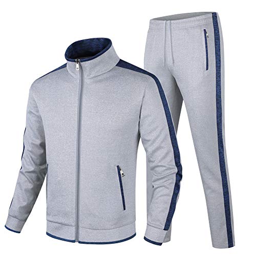 Guanzizai Men’s Casual Tracksuit Long Sleeve Sweatsuit Athletic Set Full Zip Running Jogging Sports Jacket and Pants