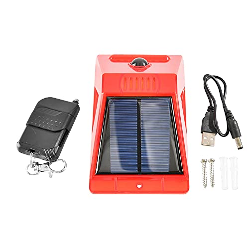 HOME-X Solar Alarm and Flash with Remote, Waterproof, 4-Mode Solar-Powered Alarm with Motion Sensor, Security Alert, Motion-Activated Strobe