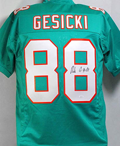 Mike Gesicki #88 Autographed Teal Pro Style Jersey – JSA W Auth R8